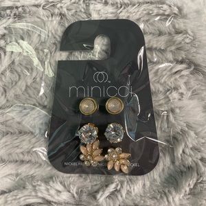 Minicci Nickel Free Earrings 3 pair